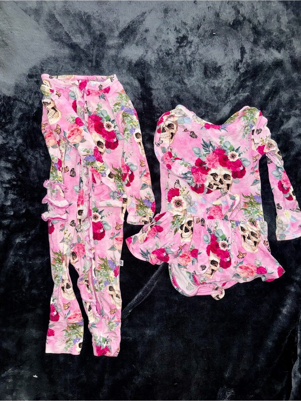 Bums and roses Pink Floral Skull Ruffle bundle